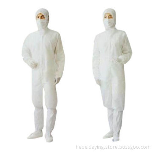 Workwear for High-class Cleanroom, with Hood Coverall and Elasticized Ankles